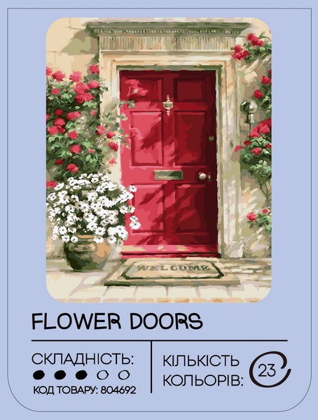 Картина за номерами 99IDEAS "Квіткові двері" 40*50 см, GX4190 804692 фото