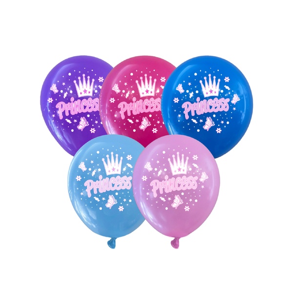 Кулька повітряна латексна з принтом (30 см, 5 шт.) Princess, IDEA7-PB-14 841110 фото