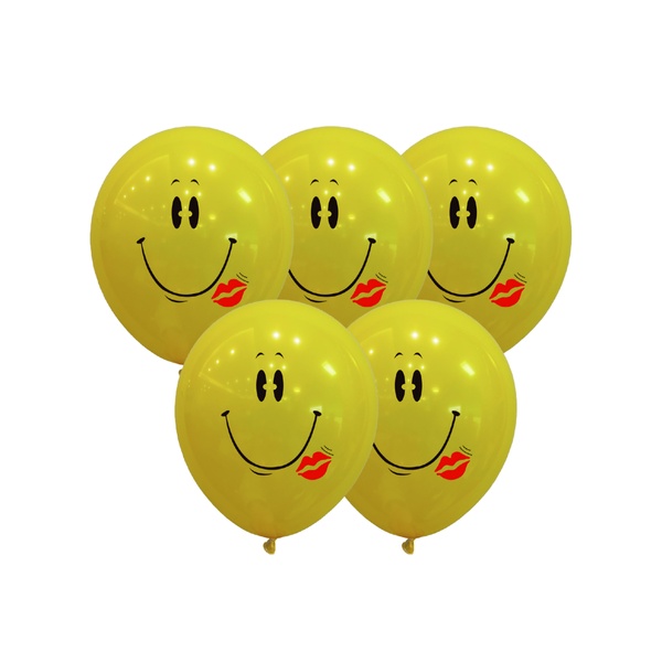 Кулька повітряна латексна з принтом (30 см, 5 шт.) Smile, IDEA7-PB-02 841101 фото