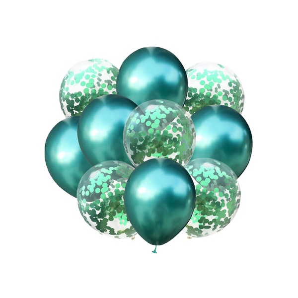 Набір кульок латексних 1 (Зелений хром та Зелене конфетті 30 см), IDEA7-CN043 840915 фото