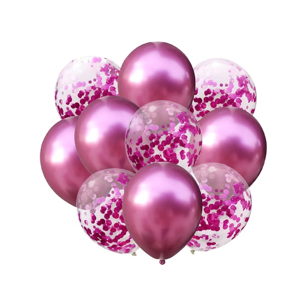 Набір кульок латексних 4 (Рожевий хром та Рожеве конфетті 30 см), IDEA7-CN046 840918 фото