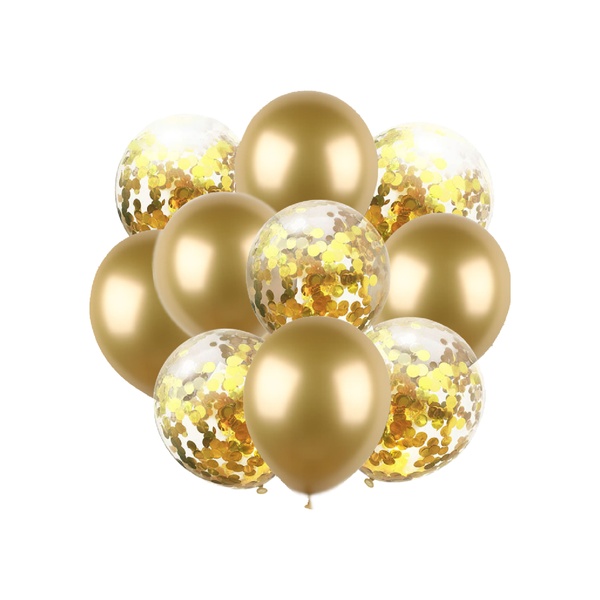 Набір кульок латексних 2 (Золотий хром та Золоте конфетті 30 см), IDEA7-CN044 840916 фото