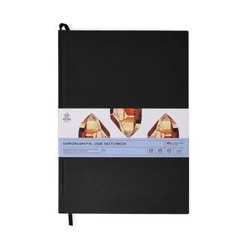 1037915, Скетчбук для маркерів PU А4 , 48 арк. 220 г/м2, двостор., чорна обкл., IDEA9-SBDSA4BL 1037915 фото
