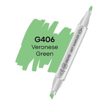 Маркер двосторонній Зелений Веронезе, G406, 99IDEAS 811654 фото