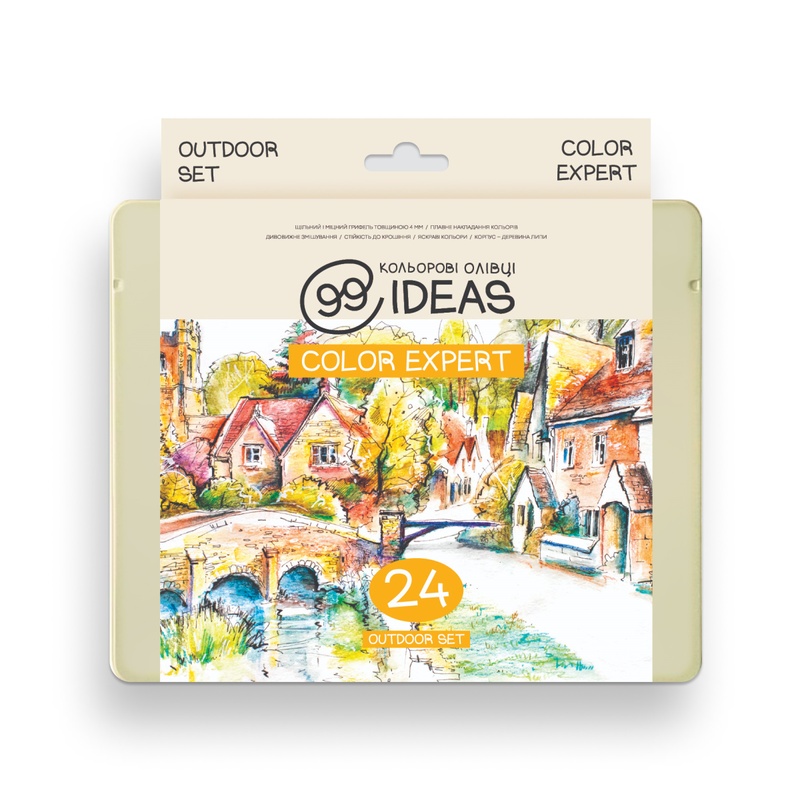 Набір олівців кольорових 99IDEAS "Color Expert" 24 кол., Outdoor, метал. коробка, 99CE-24OUTD 803009 фото