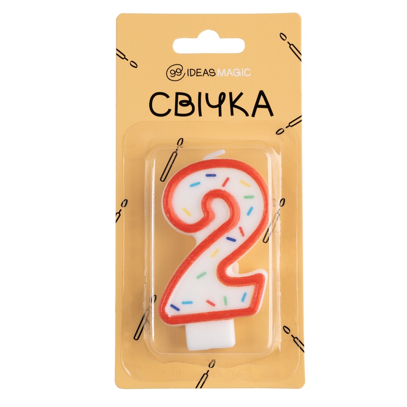 Свічка-цифра "2" 7 см, IDEA8-YS7013-1-2 841302 фото